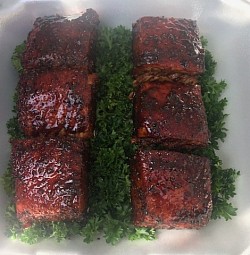 Chilli and molasses salmon